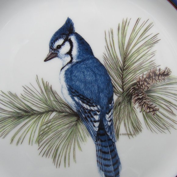 BEAUTIFUL BLUE JAY COLLECTOR PLATE "WHISPERING PINES-BLUE JAY" . - Picture 2 of 7